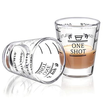 Shot Glasses Measuring cup Liquid Heavy Glass Wine Glass Espresso Shot Glass 1.5OZ/45ML (2 pack-45ml)