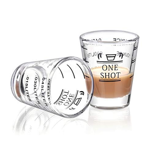 Shot Glasses Measuring cup Liquid Heavy Glass Wine Glass Espresso Shot Glass 1.5OZ/45ML (2 pack-45ml)