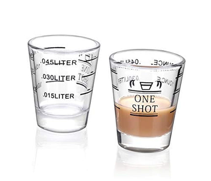 Shot Glasses Measuring cup Liquid Heavy Glass Wine Glass Espresso Shot Glass 1.5OZ/45ML (2 pack-45ml)
