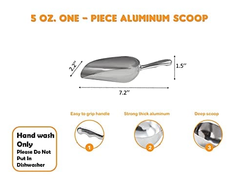 One-piece Aluminum Scoop
