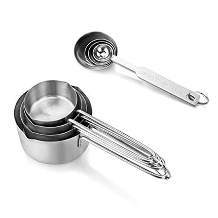 New Star Foodservice 42917 Stainless Steel 8-Piece Measuring Cups and Spoons Combo Set