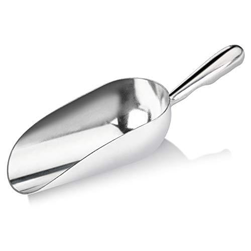 New Star Foodservice 34547 One-Piece Cast Aluminum Round Bottom Bar Ice  Flour Utility Scoop, 24 -Ounce, Silver (Hand Wash Only)