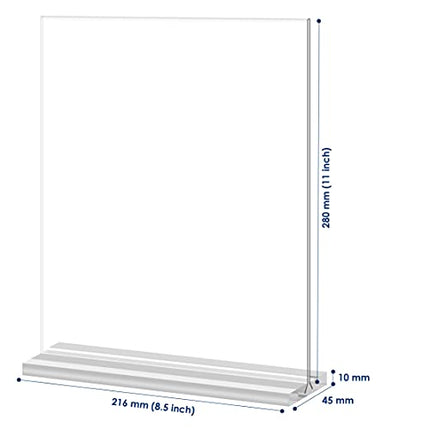 Acrylic Sign Holder 8.5x11 Inch 3 Pack Vertical T Shape Double-Sided Desktop Display Holder. (Optional 8.5x11 8.5x5.5 5x7 Horizontal and Vertical)