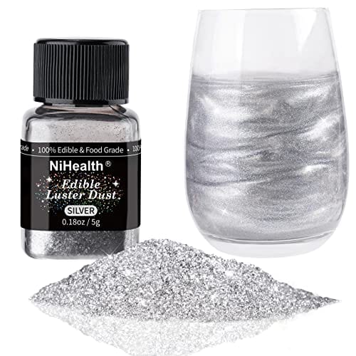 White Edible Glitter, Prism Powder for Drinks and Food
