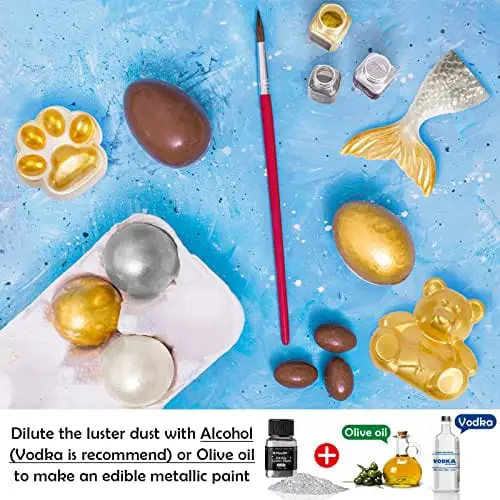 BAKELL Edible Luster Dust & Paint | Egyptian Gold LUSTER DUST | KOSHER |  100% Edible & Food Grade| Cakes, Vegan Paint & Dust (Egyptian Gold)