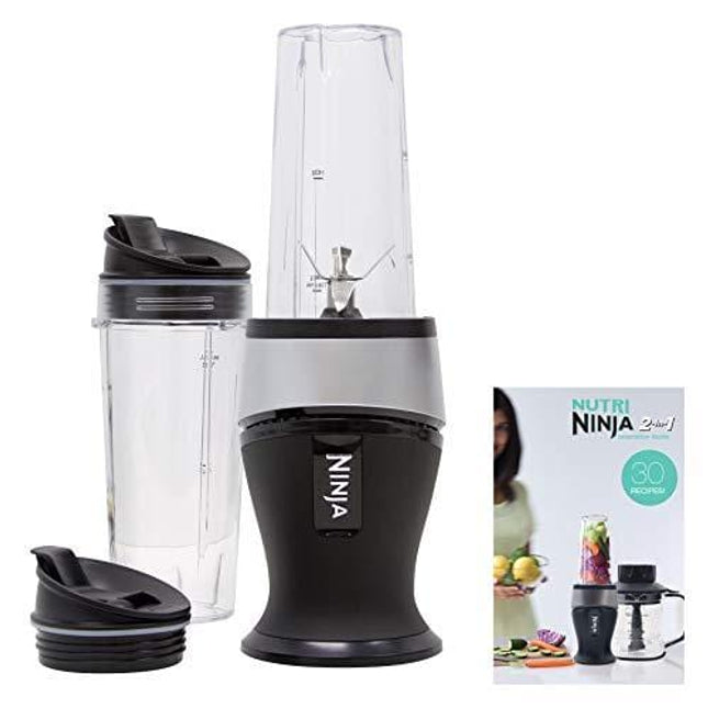 Ninja Personal Blender for Shakes, Smoothies, Food Prep, and Frozen Blending with 700-Watt Base and (2) 16-Ounce Cups with Spout Lids (QB3001SS)