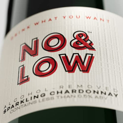 No & Low Sparkling Chardonnay | Non-Alcoholic White Wine | Low Calories and Sugar | Vegan Certified | 25.4oz (750mL)