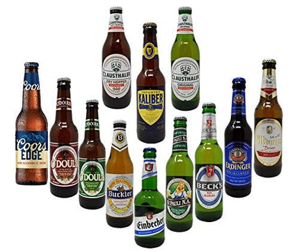 Non-Alcoholic Beer Variety Pack, Beck's, Bitburger, Buckler, Clausthaler Premium and Amber, Coors, St. Pauli Girl, Einbecker, Erdinger, Kaliber, O'Doul's Premium and Amber (Case Of 12)