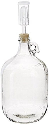 North Mountain Supply 1 Gallon Glass Jug with Handle, Rubber Stopper & 3-Piece Airlock, Clear, NMS 38 Gallon Jug - 6.5 + 3-Piece