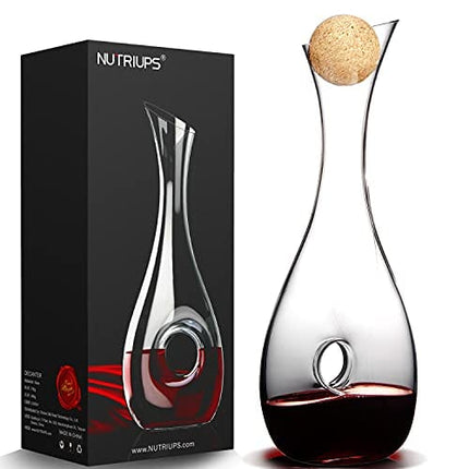 NUTRIUPS Wine Decanter Wine Decanters and Carafes Hand Blown Wine Aerating Decanter Wine Carafe Decanter Pierced Decorative Snail Red Wine Decanters With Stopper
