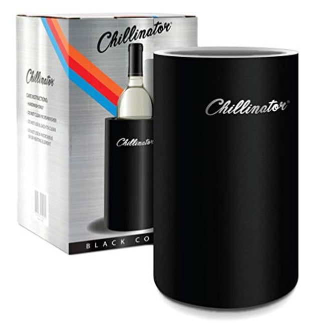 Premium Iceless Wine Chiller Bucket – Champagne Bucket - Insulated Double Walled to Keep 750ml White Wine Bottles Colder for Longer Wine Bottle Cooler bucket or Champagne Chiller (Black)