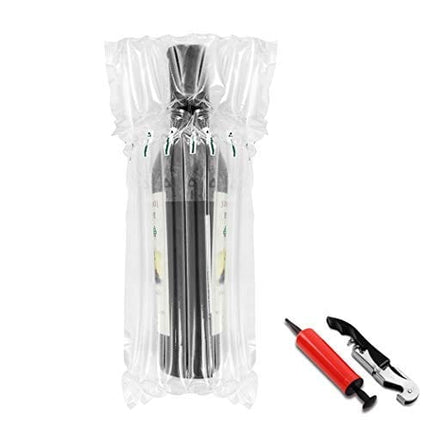 Wine Bottle Protector Bags 18 Pack Sleeves Glass Travel Transport Air filled Column Leakproof Cushioning with a Free Air Pump and A Wine Opener