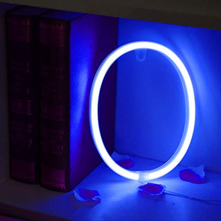 LED Light Up Numbers Neon Lights, Neon Signs Night Light Lamp for Wall Decor, Christmas, Birthday Party, Home Decorations -blue Number 0