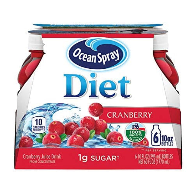 Ocean Spray Diet Cranberry Juice Drink, 10 Ounce Bottle (Pack of 6)