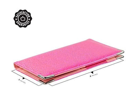 Of Course Holographic Glitter Server Book for Waitress and Waiter Zipper Pocket 8x5 Organizer Wallet | 10 Money Pockets | Original 2 Tone Interior | Cute Fits Aprons (Power Pink)