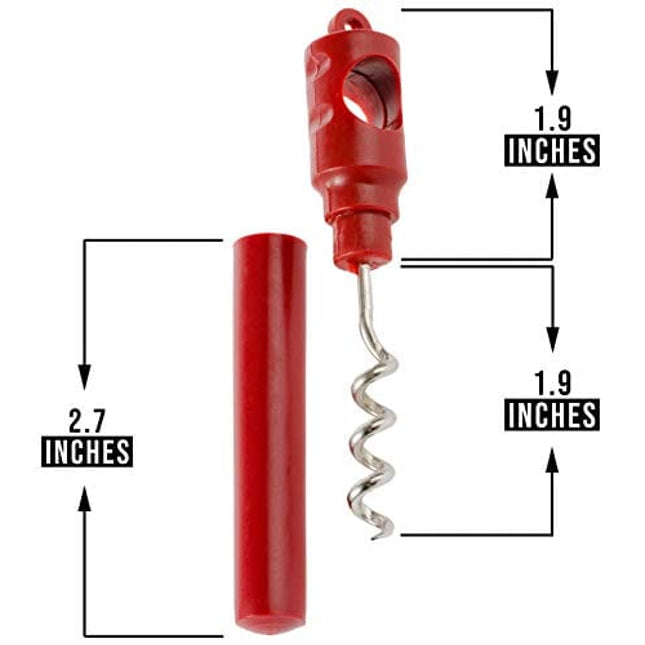 Portable Pocket Corkscrew - Plastic Travel Wine Opener - Mini Camping Cork Screw for Wine Bottle - Set of 2