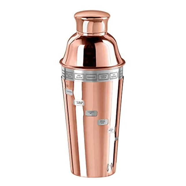 OGGI Dial A Drink Cocktail Shaker - Copper Plated, 15 Recipes, 34 oz - The Original and Only Dial A Drink - Ideal Home Bar Drink Mixer, Bartender Kit, Essential Bar Accessories