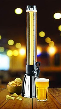 Oggi Beer Tower Dispenser with EZ-Pour Spigot, 2.75-Quart, Black