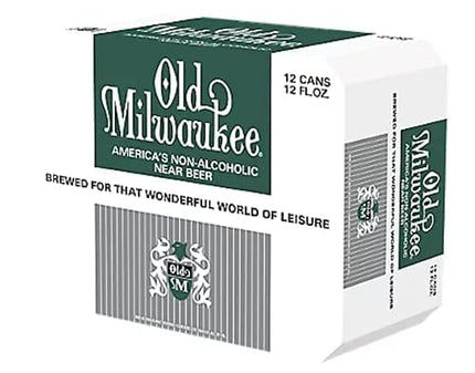 [Pack of 12] Old Milwaukee N/A Non-Alcoholic Beer, Classic American Larger - 12 Fl Oz