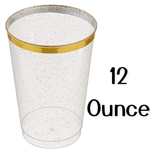 Exquisite 12 oz Lime Green Plastic Cups II 50 Count Bulk Pack Disposable Party Cups II Premium Quality Plastic Tumblers for Parties