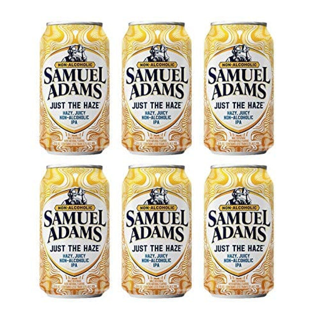 Orchard Hill [Pack of 6] Samuel Adams Just The Haze Hazy, Juicy NA Non Alcoholic IPA Beer Drink - 12 Fl Oz