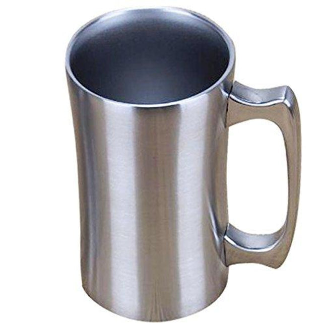 Insulated Cup, OrgMemory Stainless Steel Coffee Mug, 20 oz Coffee Mug, (560 ml), Double Wall Beer Stein, Tumbler with Handle, Insulated Beer Mug with Lid