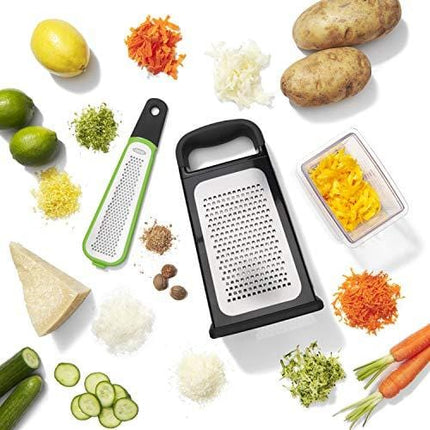 OXO Etched Box Grater with Removable Zester, One size, Steel