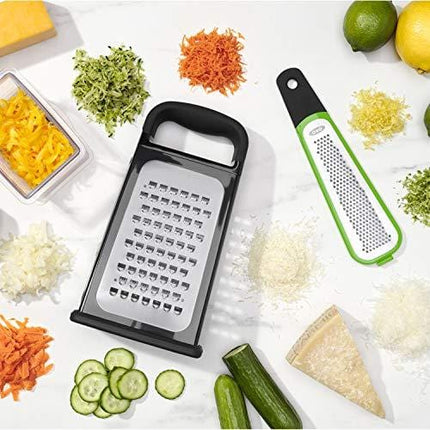 OXO Etched Box Grater with Removable Zester, One size, Steel