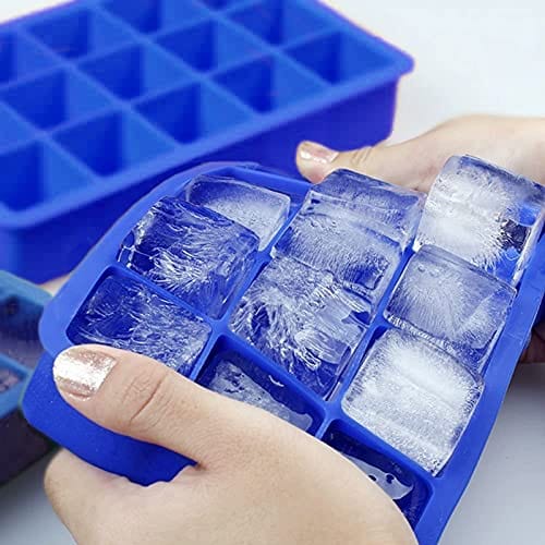 Ice Cube Tray, Flexible Silicone Food Grade Ice Cube Mold, 15 Cavity Ice  Trays For Freezer, Ice Cube Maker, Easy Release Ice Maker, For Soft Drinks,  Whisky, Cocktail, And More, Kitchen Accessories 