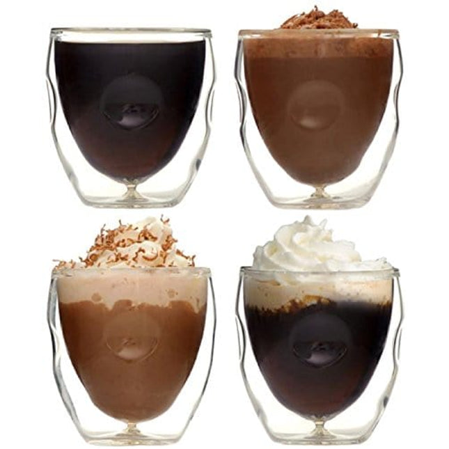 Ozeri Moderna Artisan Series Double Wall Beverage and Espresso Shot Glasses, 2-Ounce, Set of 4