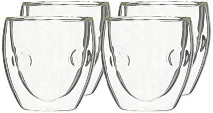 Ozeri Moderna Artisan Series Double Wall Beverage and Espresso Shot Glasses, 2-Ounce, Set of 4