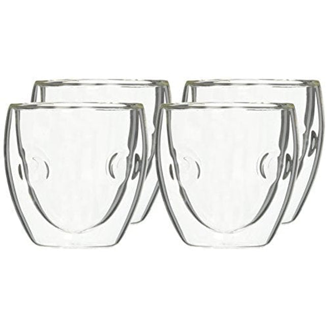 Ozeri Moderna Artisan Series Double Wall Beverage and Espresso Shot Glasses, 2-Ounce, Set of 4