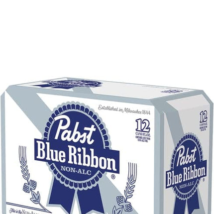 Pabst Blue Ribbon N/A NON-ALCOHOLIC BEER, Made in USA, - 12 Fl Oz (24 Pack)