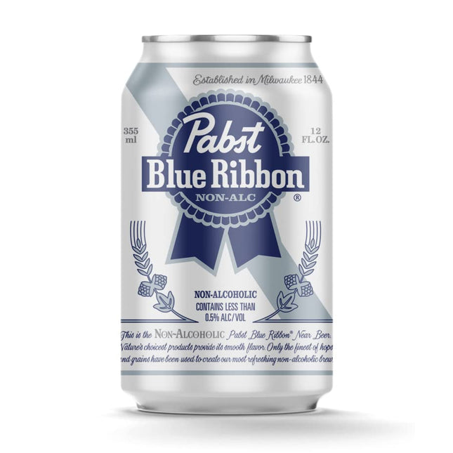 Pabst Blue Ribbon N/A NON-ALCOHOLIC BEER, Made in USA, - 12 Fl Oz (24 Pack)