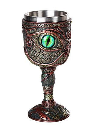 Pacific Giftware The Eye of The Dragon Mystical Fantasy Chalice 7oz Wine Goblet with Removable Stainless Steel Insert