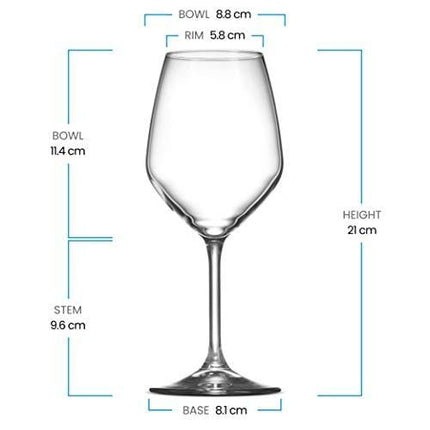 Paksh Novelty White Wine Glasses, 15 Ounce, Shatter Resistant, Wine Glass Set of 4, Clear