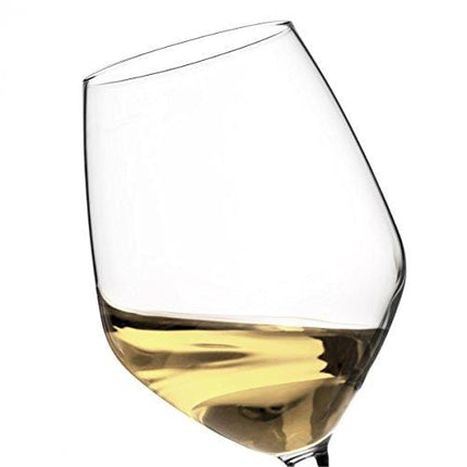 Paksh Novelty White Wine Glasses, 15 Ounce, Shatter Resistant, Wine Glass Set of 4, Clear