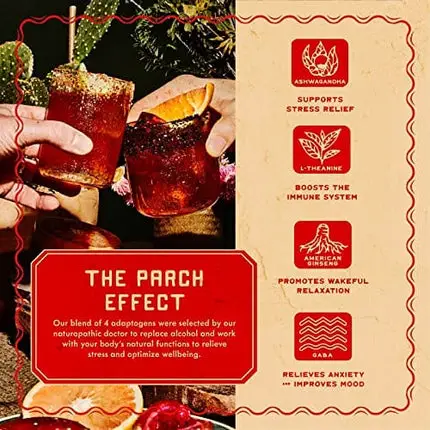PARCH Prickly Paloma, Ready to Drink Non Alcoholic Agave Cocktail Infused with Desert Botanicals & Adaptogens, Plant Based, Gluten Free & Vegan, Inspired by the Sonoran Desert (8.4 oz x 8 pack)