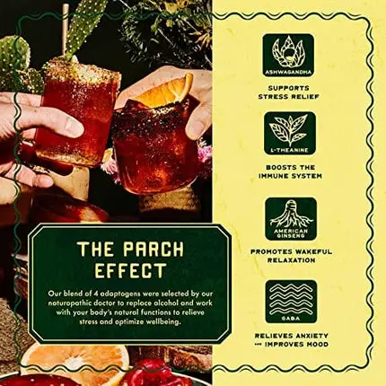 PARCH Spiced Piñarita Ready to Drink Non Alcoholic Agave Cocktail Infused with Desert Botanicals & Adaptogens, Plant Based, Gluten Free & Vegan, Inspired by the Sonoran Desert (8.4 oz x 8 Pack)