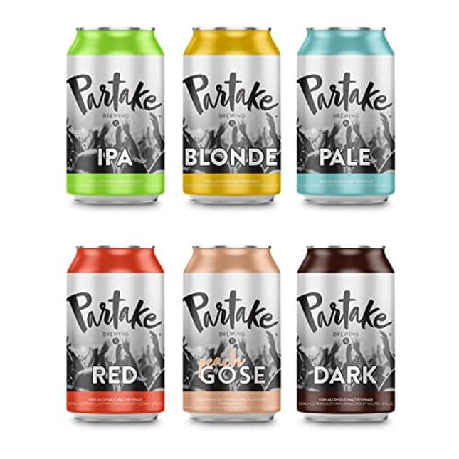 Partake Brewing Non Alcoholic Craft Brew, Discovery Pack, 6 Pack - 12 Ounce Cans, Low Carb, Low Calorie, All Natural Ingredients