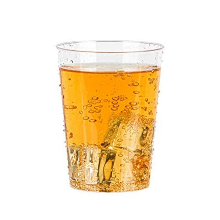 PARTY BARGAINS 10 oz Clear Plastic Cups - (100 Pack) Heavy-Duty Plastic Clear Tumblers, Ideal for Weddings, Thanksgiving, and Christmas Parties