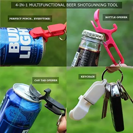 Beer Bong Funnel with Valve - USA Made Extra Long 2.5 feet (30 inch) Kink Free Tube - Shotgun Keychain Tool Bottle Opener - Premium Funnel for Beer Drinking Games, College Parties, Spring Break