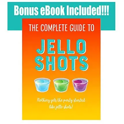 Plastic Jello Shot Cups with Lids, 50 Pack 2.5oz, Bonus Jello Shot Recipe eBook Included (Cheers, 50)