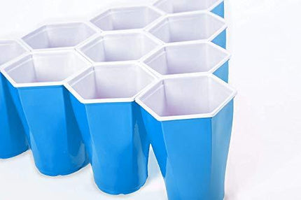 PartyPongTables.com Reusable HEXCUP Beer Pong Party Cup Set by PartyPong - 22 Cups & 3 Balls