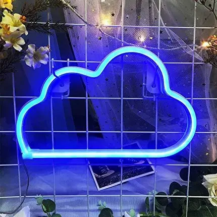 Blue Cloud Light Neon Signs Neon Lights for Wall Decor,USB or Battery LED Signs for Bedroom, Decorative Neon Light Sign for Christmas,Birthday Party, Living Room, Girls,Kids Room