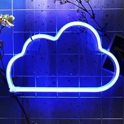 Blue Cloud Light Neon Signs Neon Lights for Wall Decor,USB or Battery LED Signs for Bedroom, Decorative Neon Light Sign for Christmas,Birthday Party, Living Room, Girls,Kids Room