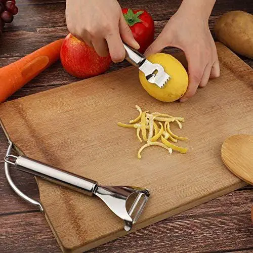 Vegetable Peelers, Set Of 2 Stainless Steel Potato And Fruit Peelers With  Citrus Peeler