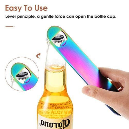 4 Pieces Stainless Steel Flat Bottle Opener Bartender Bottle Opener for Bar, Simple and Effective Beer Openers