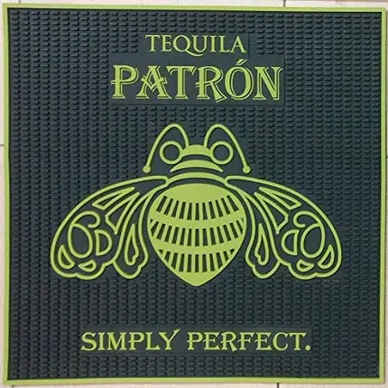 Tequila Patron Bar Mat Professional XL Spill Mat Wait Station Drip Mat 17x17 Rubber Coaster