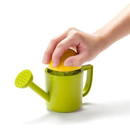 Peleg Design Lemoniere Original Watering Can-Shaped Manual Hand Juicer, Green Plastic Squeezer with Pourer for Lemon or Citrus Juice with Flip Lid for Storage